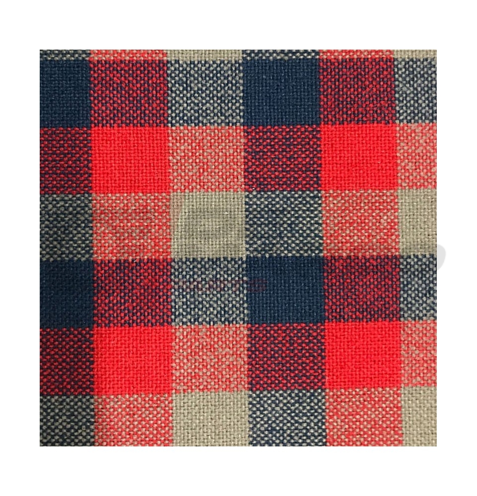 Tela "Tartan" gris-rojo-azul vendida por metro para Renault 4