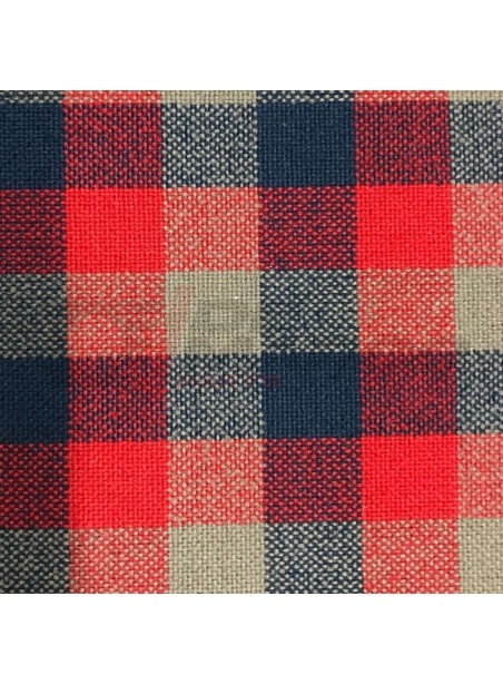 Tela "Tartan" gris-rojo-azul vendida por metro para Renault 4