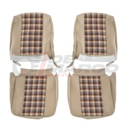 Fundas de asientos "Tartan" beige-marrón-gris para Renault 4 hasta 1980