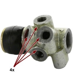 Distribuidor de fuerza de frenado de 4 vías para R4, R5, R12 y R16