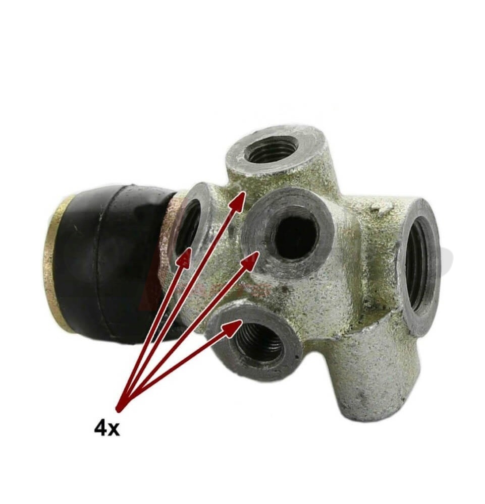 Distribuidor de fuerza de frenado de 4 vías para R4, R5, R12 y R16