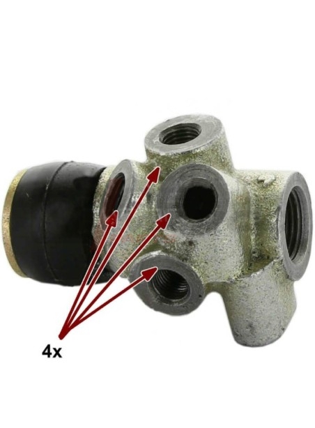 Distribuidor de fuerza de frenado de 4 vías para R4, R5, R12 y R16