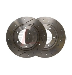 Par de discos de freno delanteros perforados para R4, R5, R6, R12, R15, R18