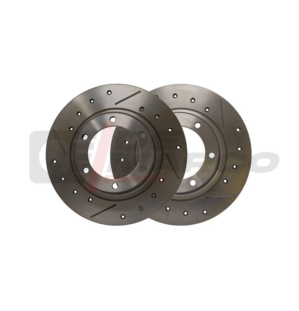 Par de discos de freno delanteros perforados para R4, R5, R6, R12, R15, R18