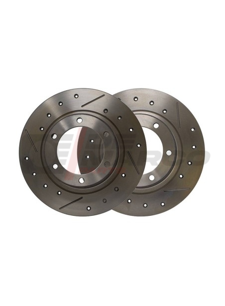 Par de discos de freno delanteros perforados para R4, R5, R6, R12, R15, R18