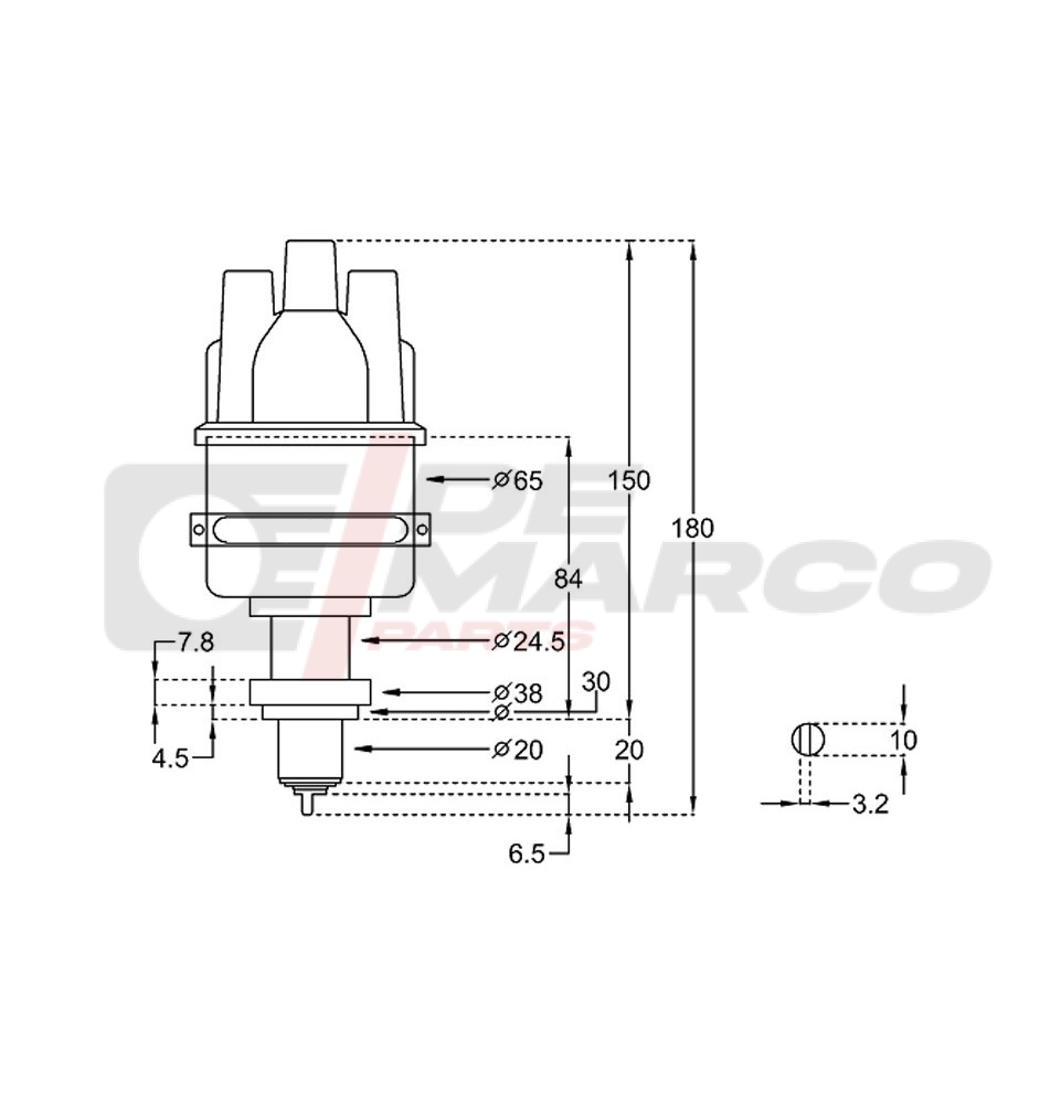 Electronic distributor complete for classic Renault De Marco Parts