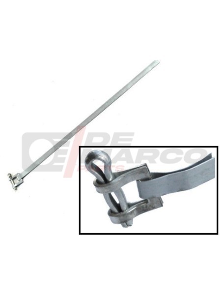 Pinza metálica vintage con chaveta para sujetar manguitos