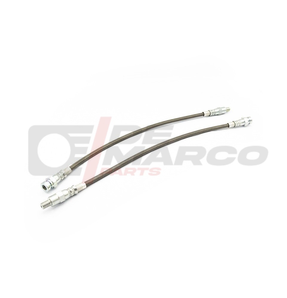Par de latiguillos de freno de acero para frenos de disco delanteros en vehículos Renault 4 antiguos