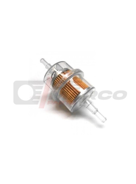 Filtro de gasolina de plástico ancho para mangueras con un diámetro interior de 5 a 7 mm