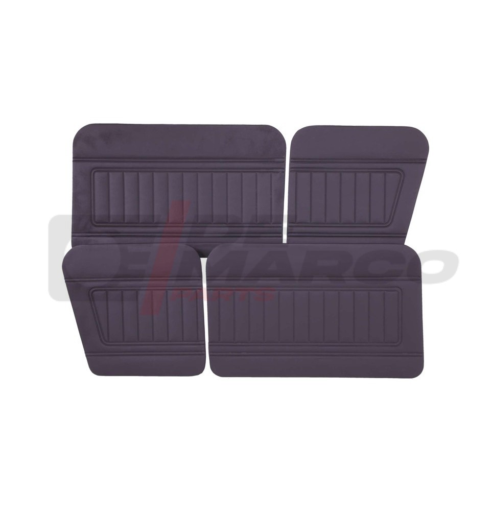 Juego de 4 paneles de puerta de vinilo negro con rayas verticales para vehículos de época Renault 4