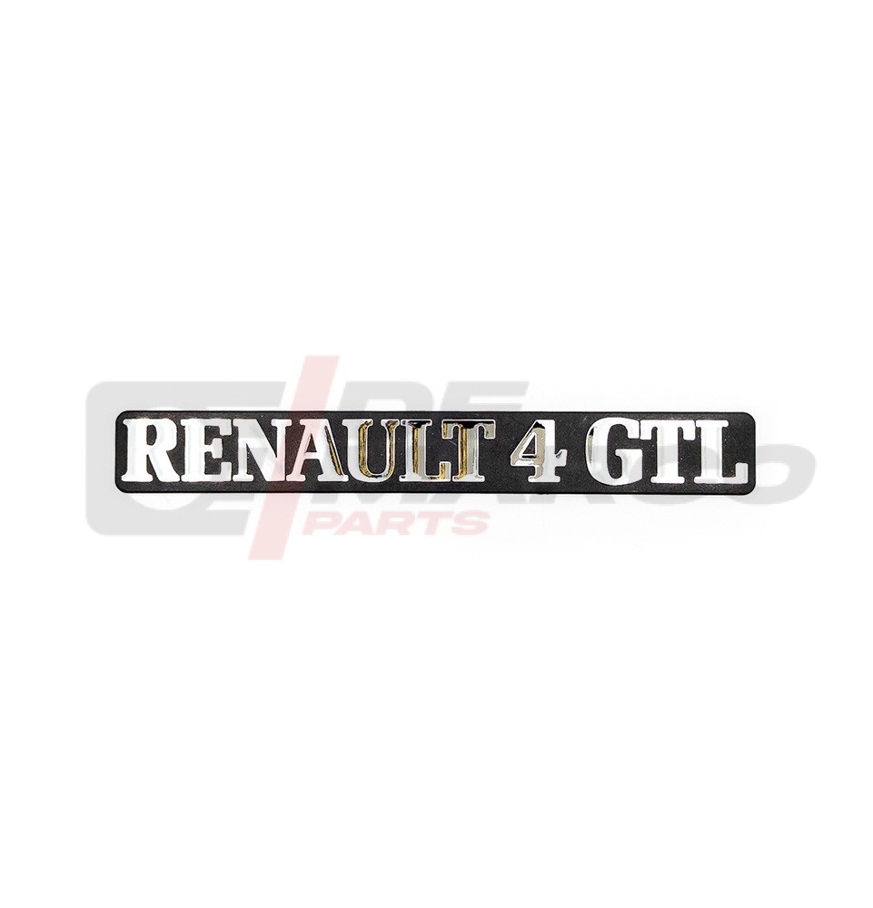 Letras cromadas RENAULT 4 GTL con base de plástico negro