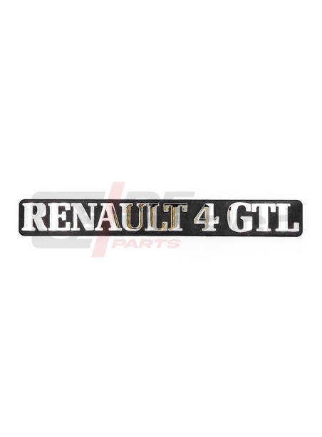 Letras cromadas RENAULT 4 GTL con base de plástico negro